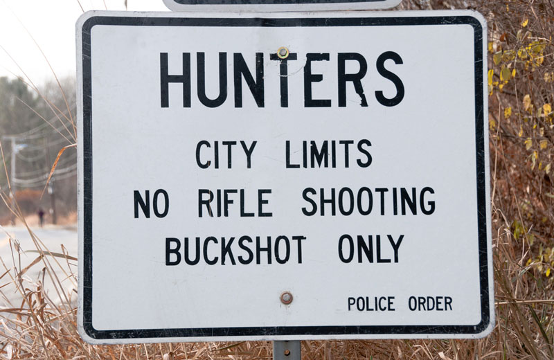 Hunter notification sign posted in at city limits