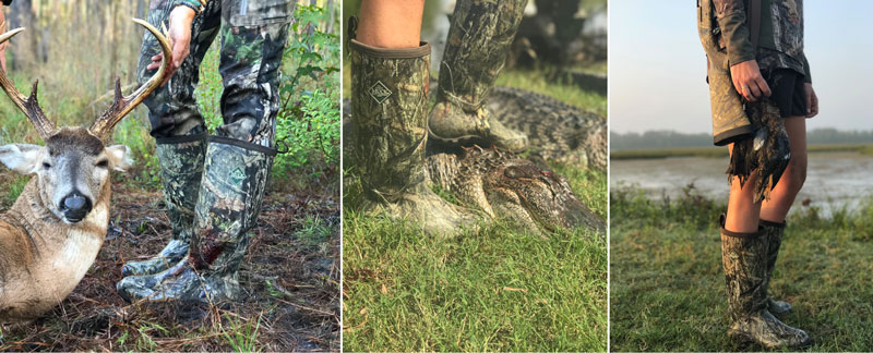 Female hunter in camo Hunting Boots