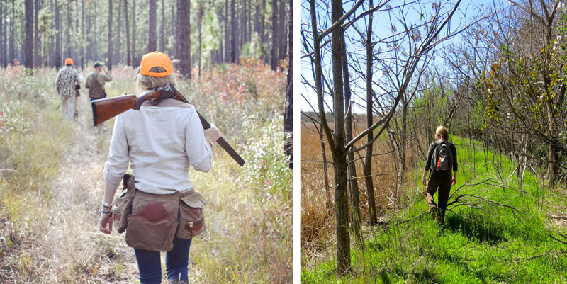 Female hunter with Hunting Pack around waist