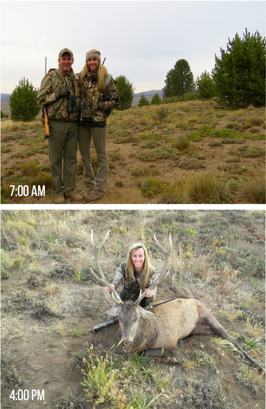 Female hunter in Morning and Afternoon Layers