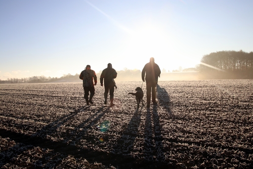 Hunting crew heading out to hunt in early morning