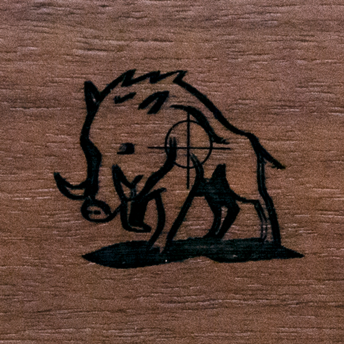 Gunstock Engraving Boar with Tusks