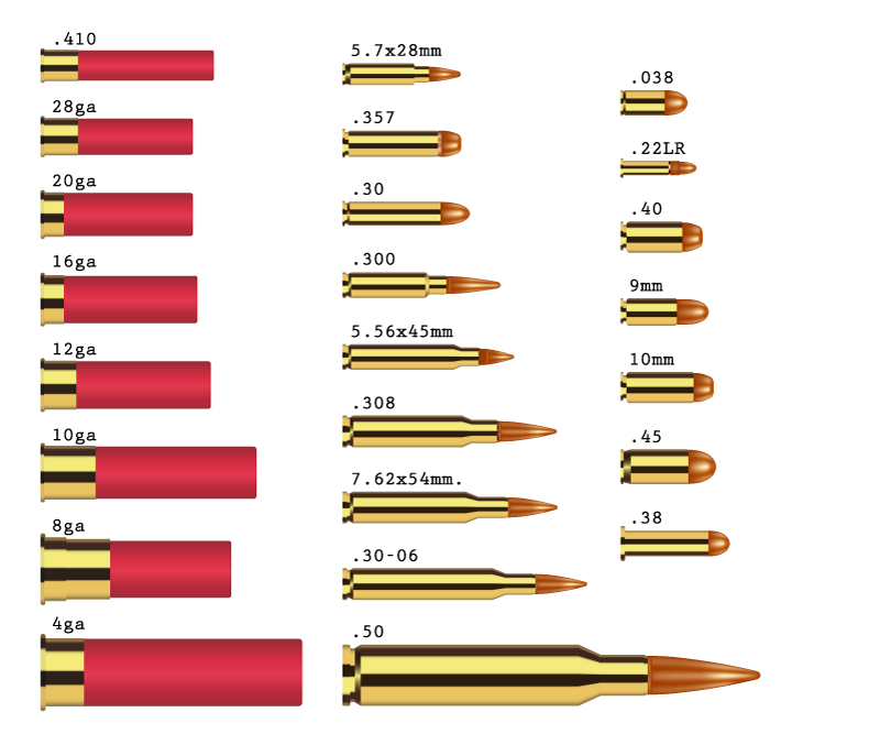 Assortment of a variety of caliber bullets and gauge shotgun shells